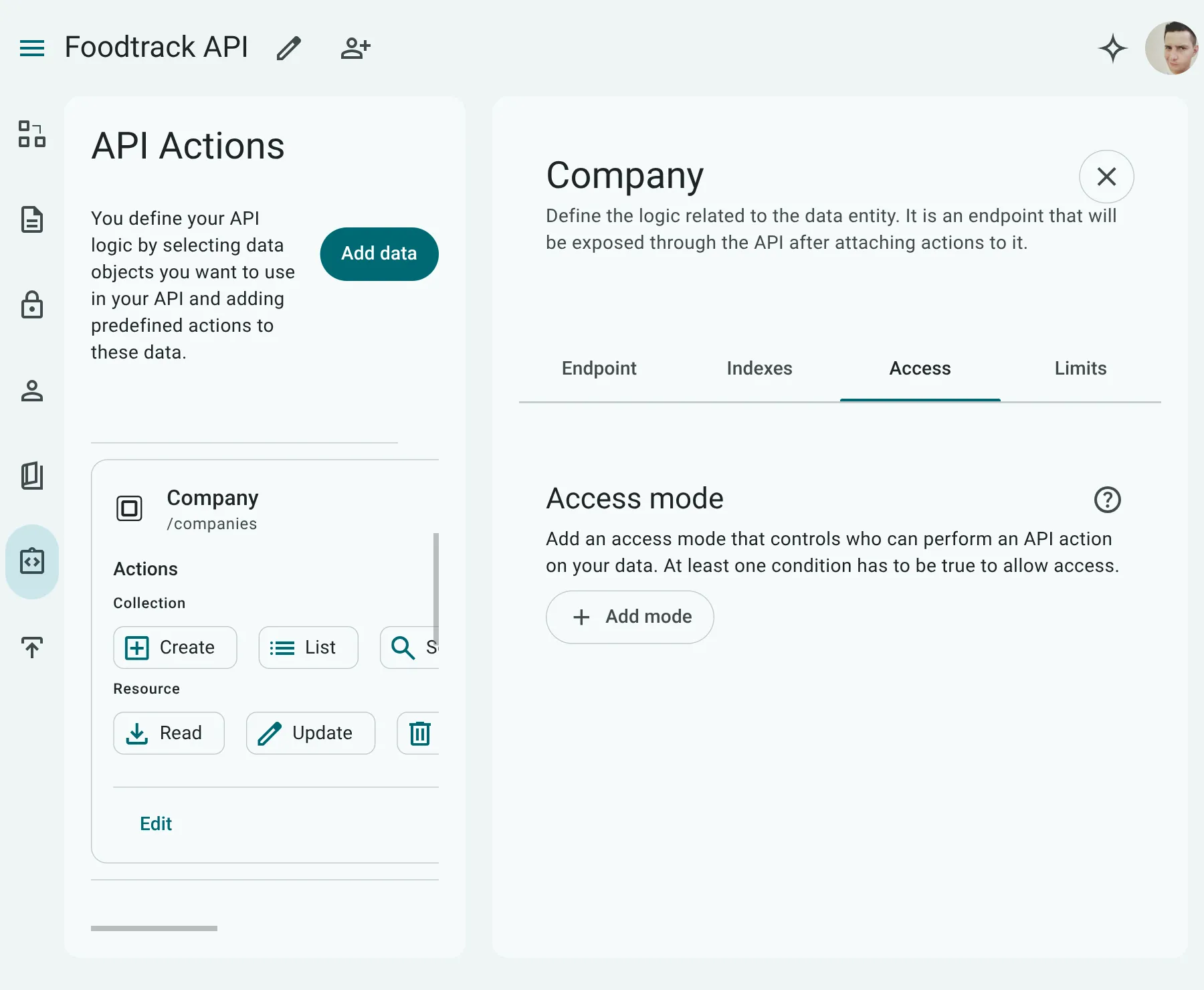 Access Tab Configuration