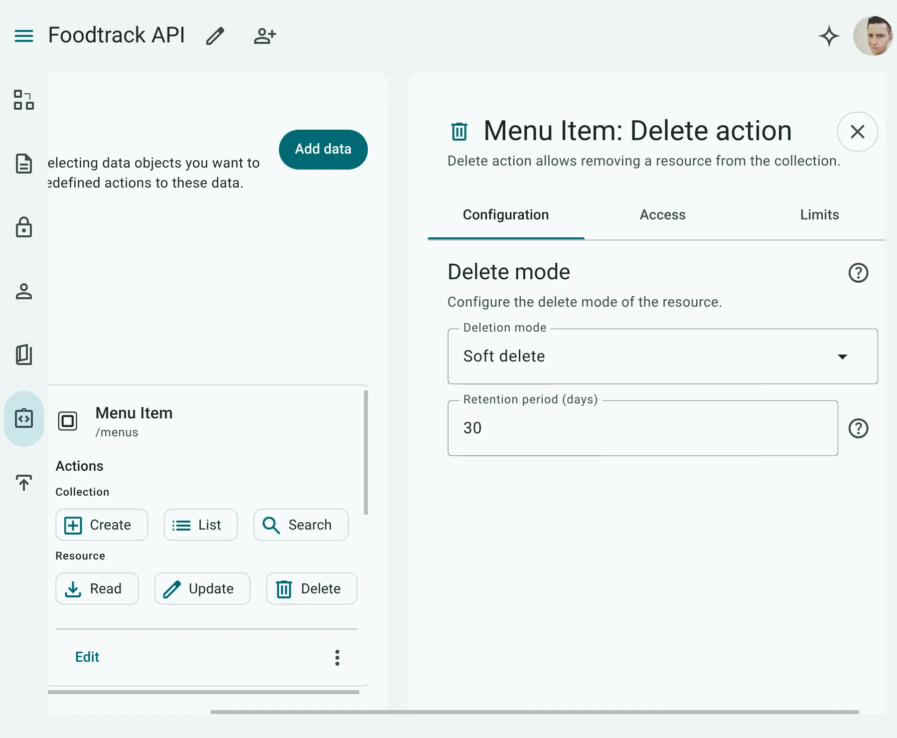 Delete Action Configuration