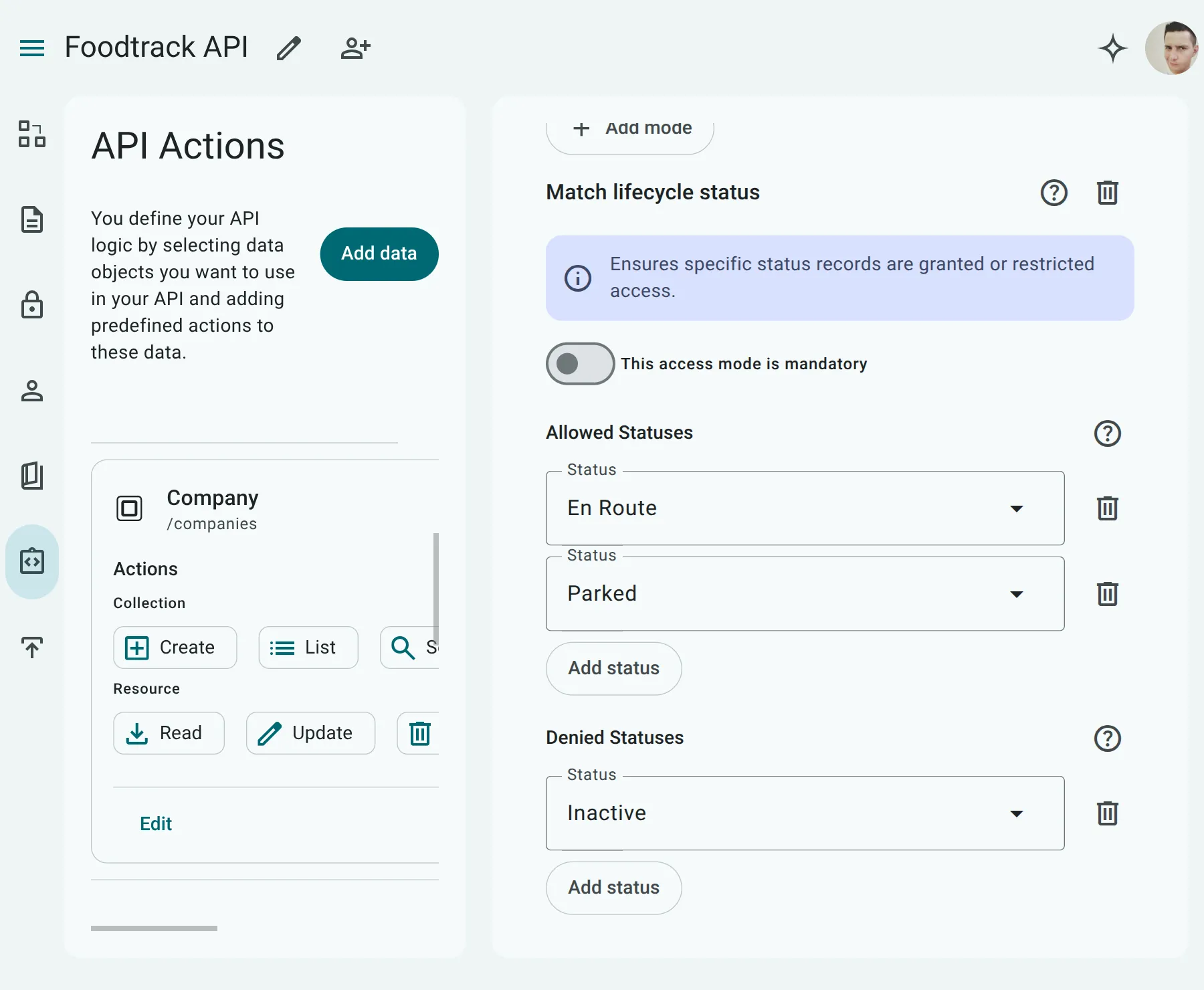 Lifecycle Status Rule Configuration
