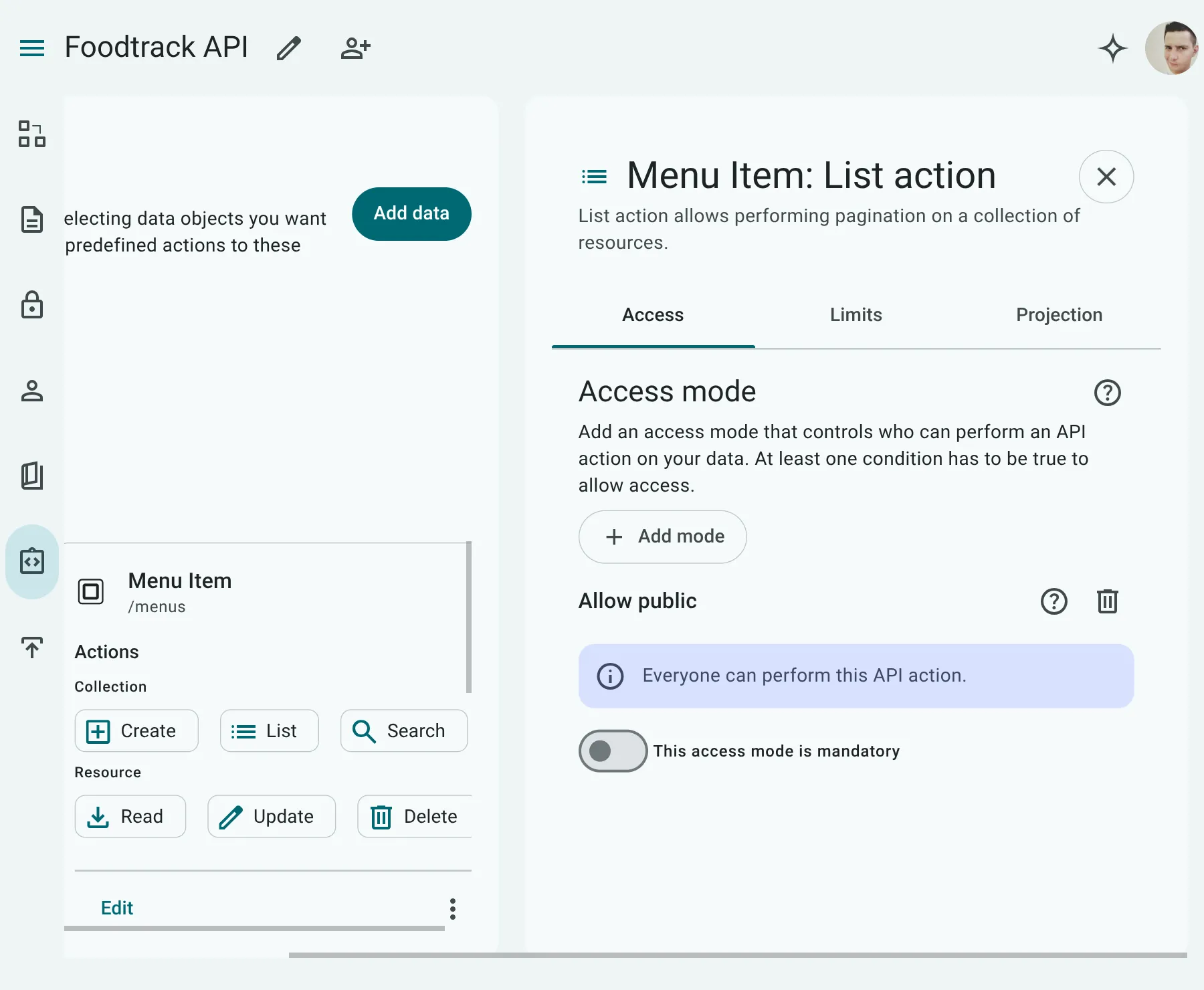 List Action Configuration