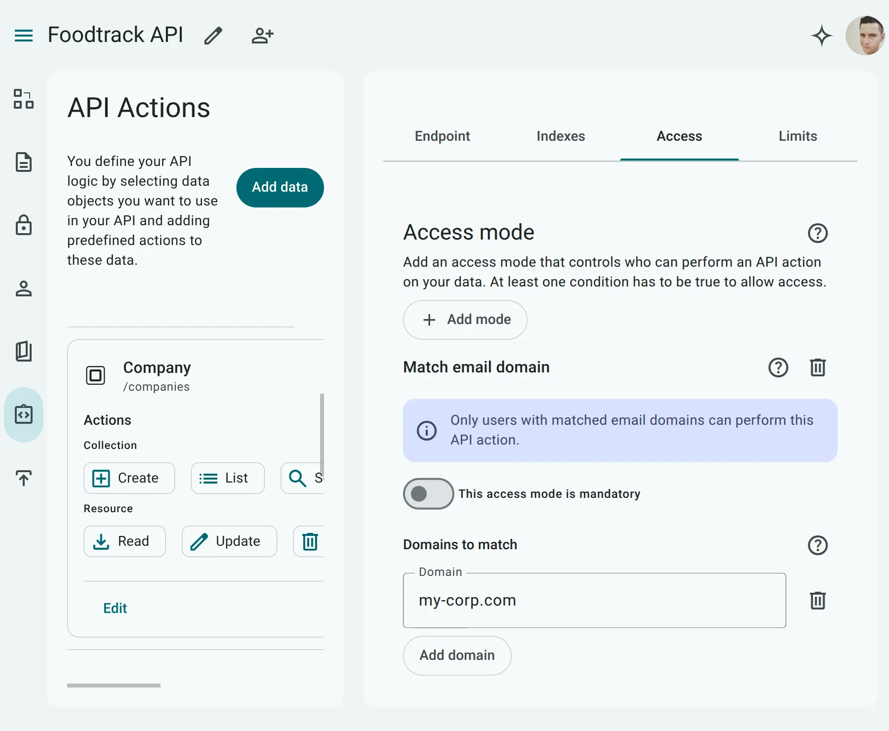 Match Email Domain Rule Configuration