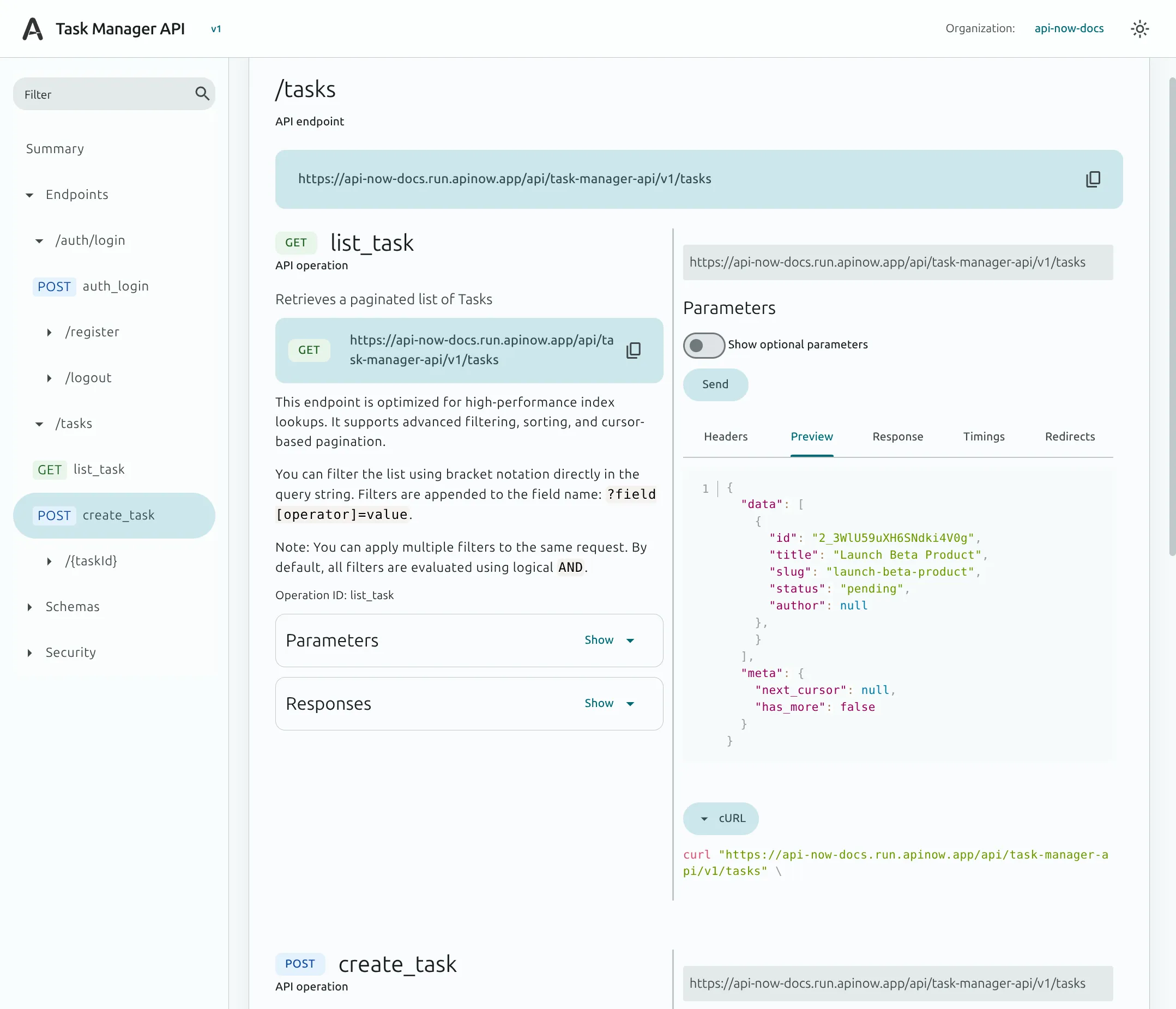 Task List in Portal