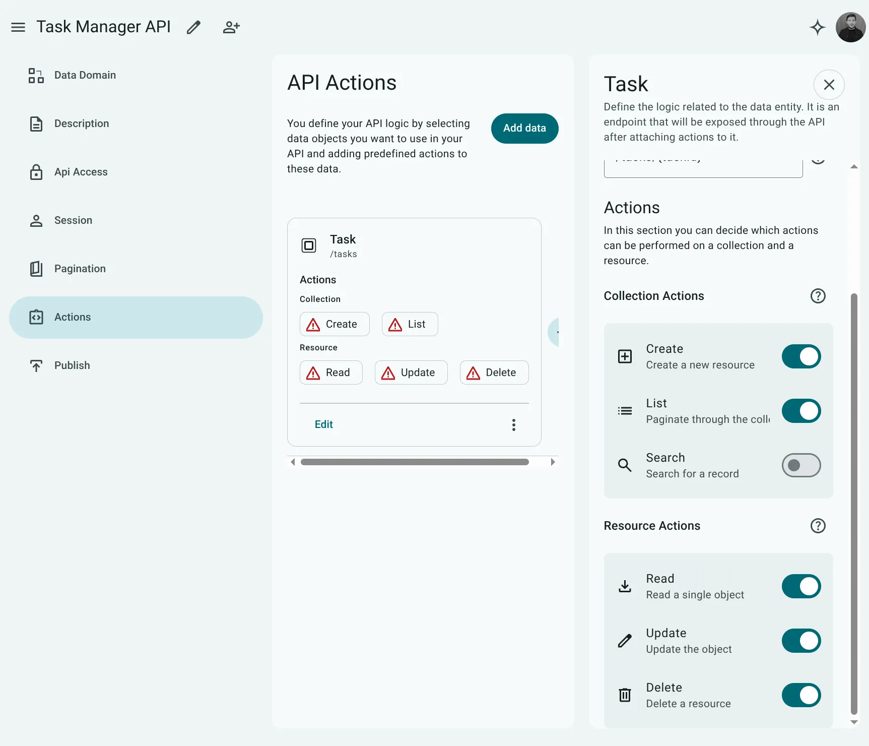 Expose Task Entity